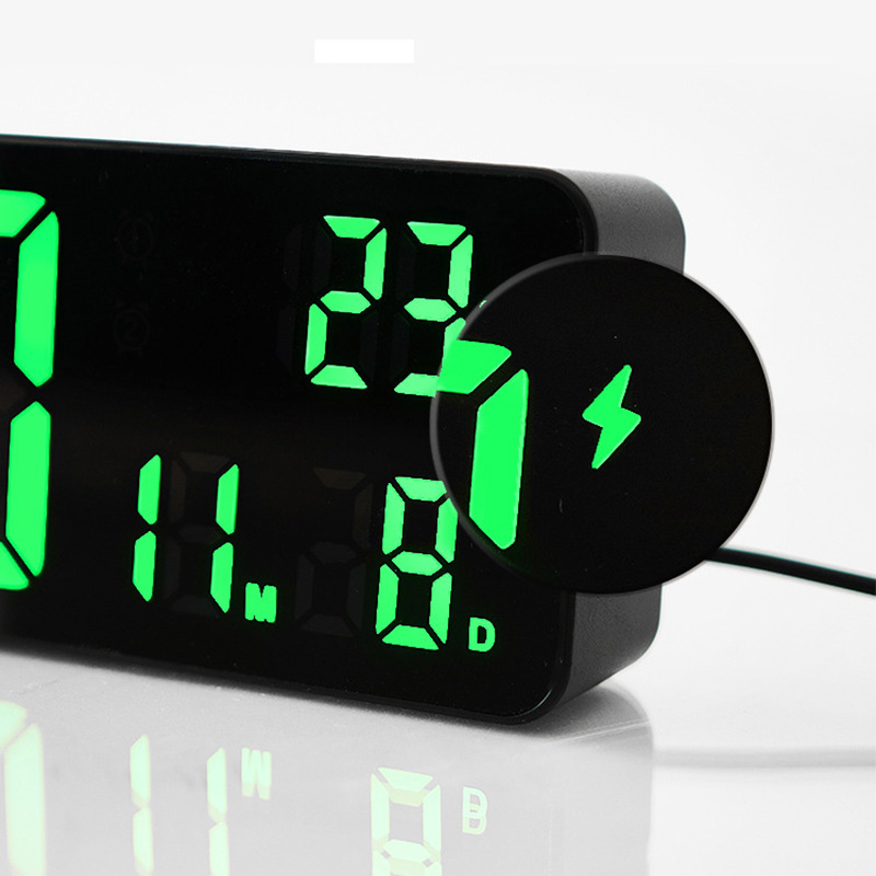 Clock 10-inch simple multi-function wall clock LED clock mute travel time multi-group alarm clock