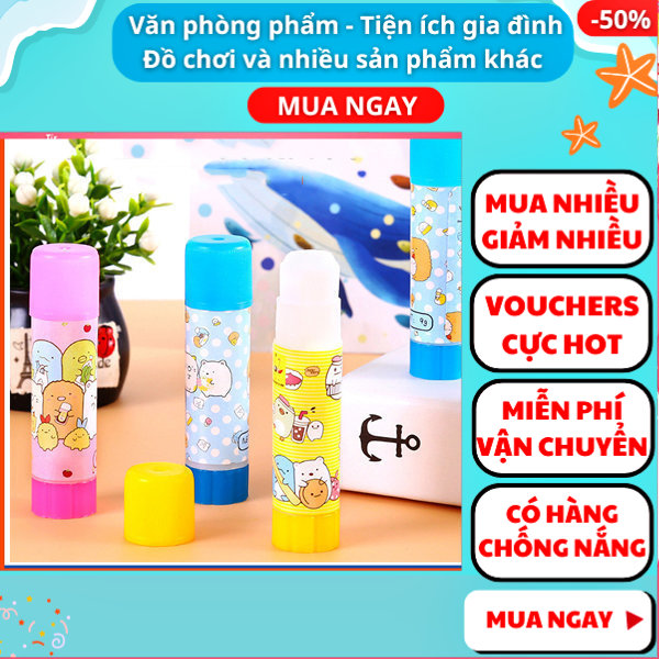 Combo 4 chai keo khô dán giấy giá rẻ siêu dính , Hồ dán khô , đồ dùng học tập, Aplusmart