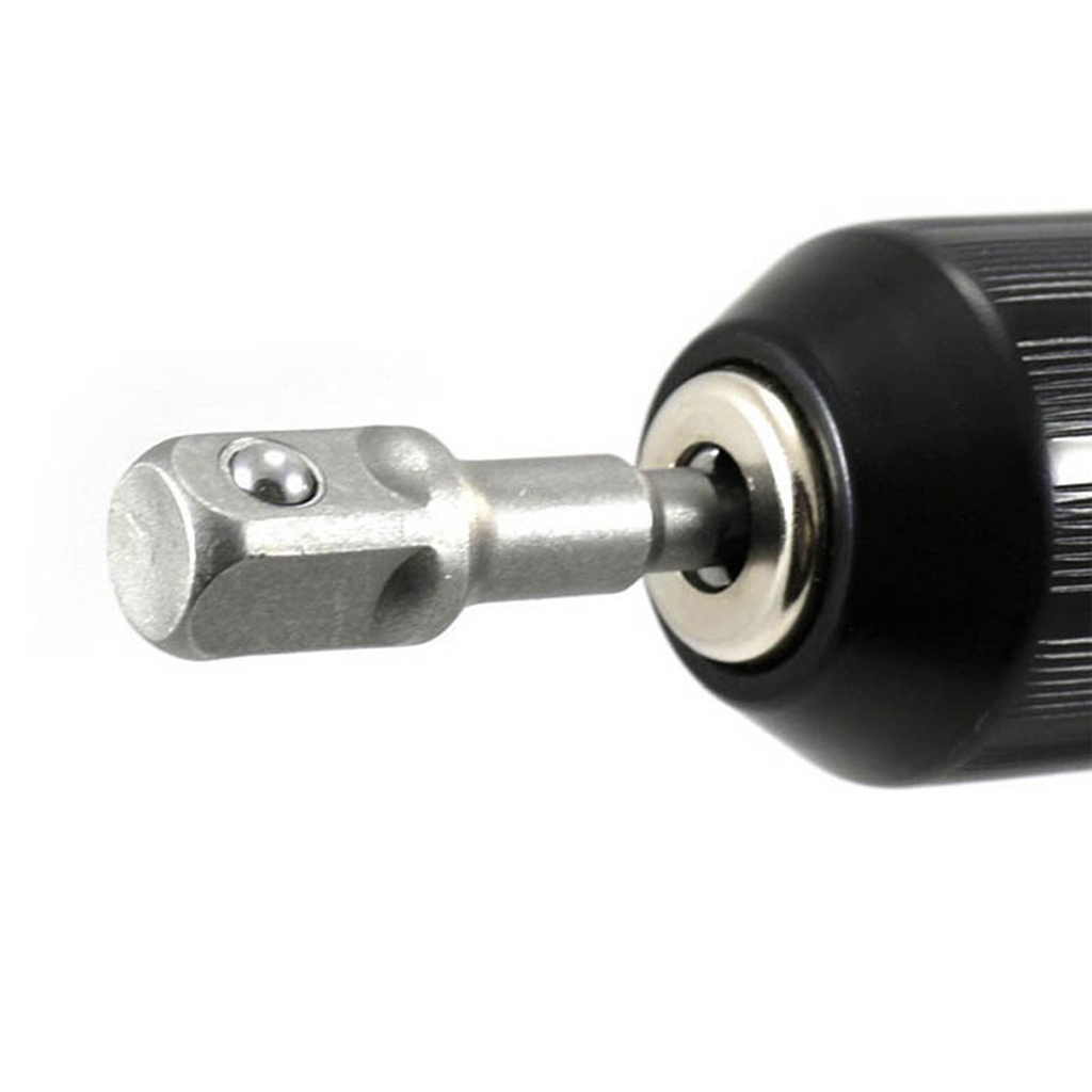 3 Pcs 1/4 3/8 1/2 Bit Drive Socket Adapter 360° Rotatable for Cordless Drill Ratchet Extension Socket Wrench Adapter Set