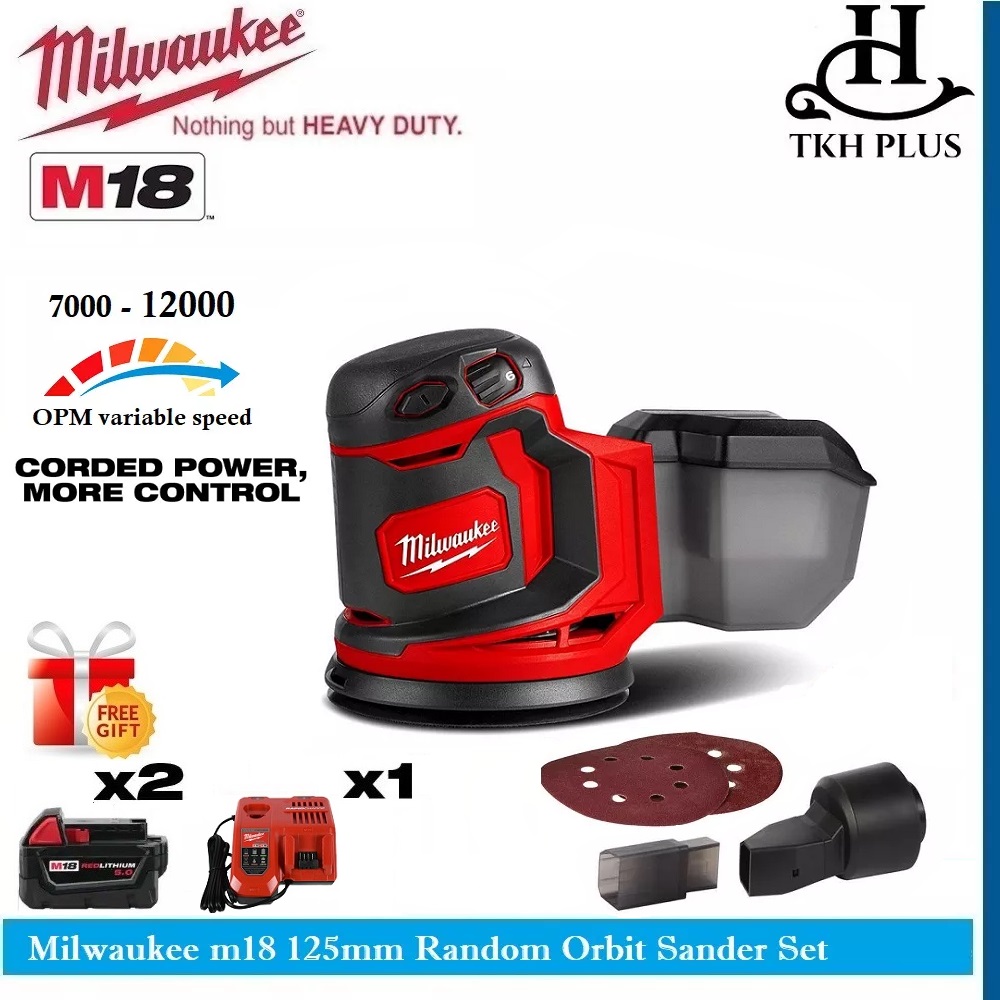 Milwaukee m18 125mm Random Orbit Sander Set (M18 BOS125502) Lazada