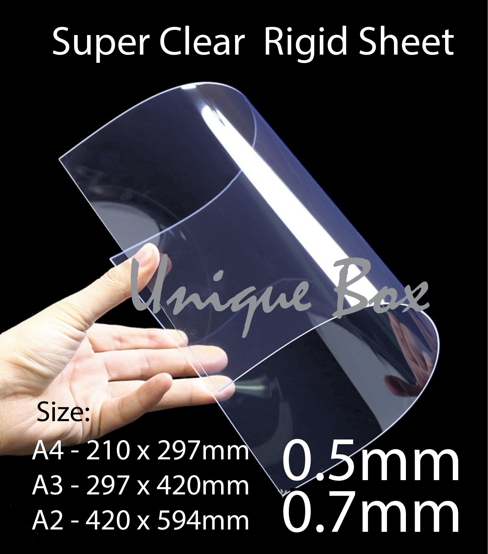 PVC rigid sheet/Super Clear Rigid Sheet 0.5mm/0.7mm - A4/A3/A2 size ...