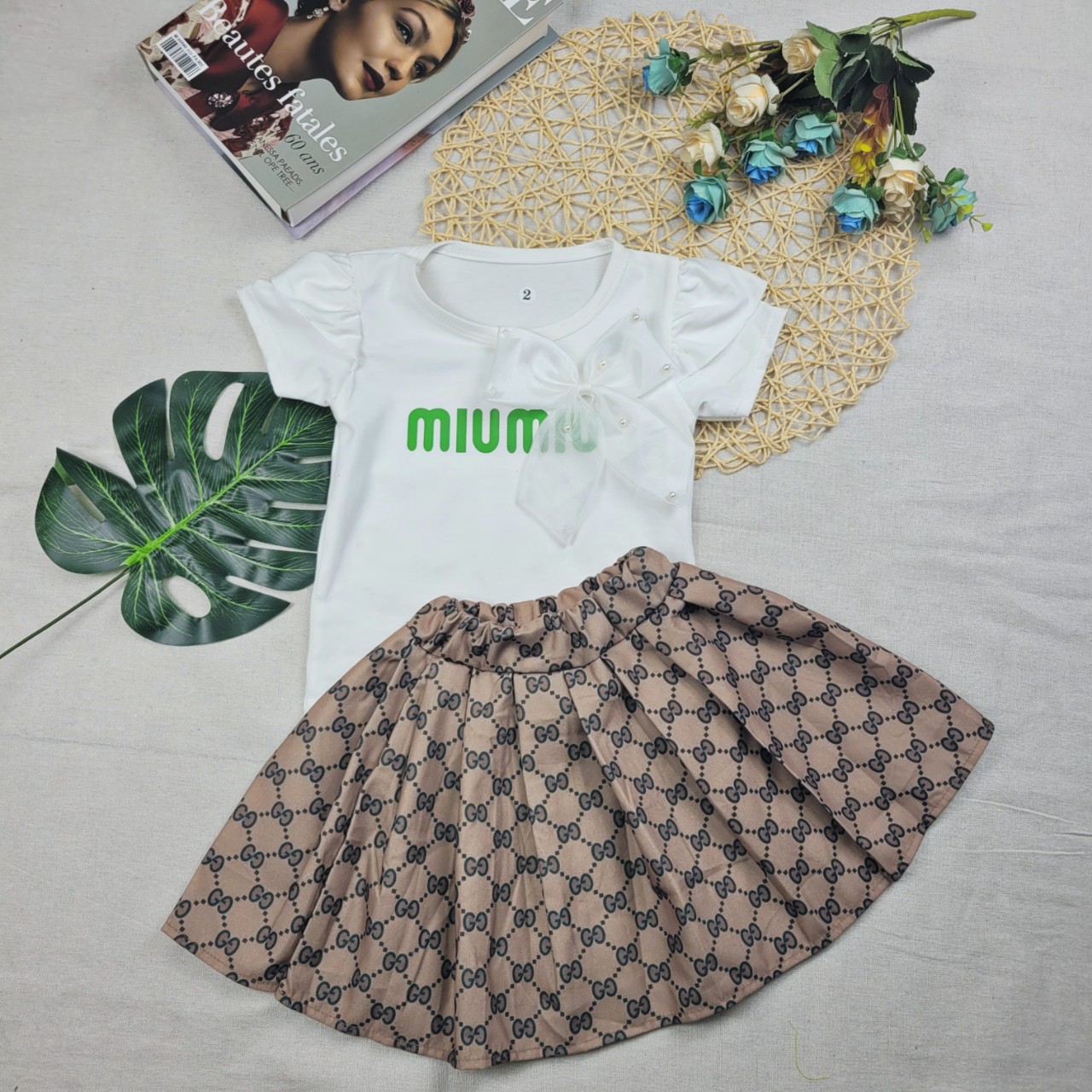 [Ảnh thật] set chân váy xếp ly dễ thương cho bé gái