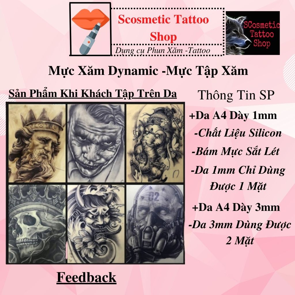 MỰC XĂM💗FREESHIP💗Mực ĐEN DYNAMIC Hỗ Trợ AE mới vào nghề 240ML
