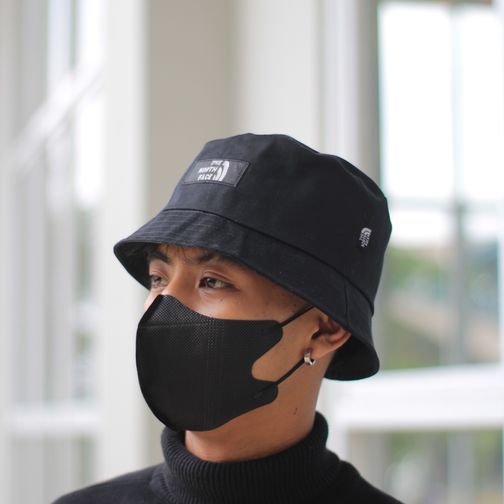 topi bucket hat ny pria wanita bordir 