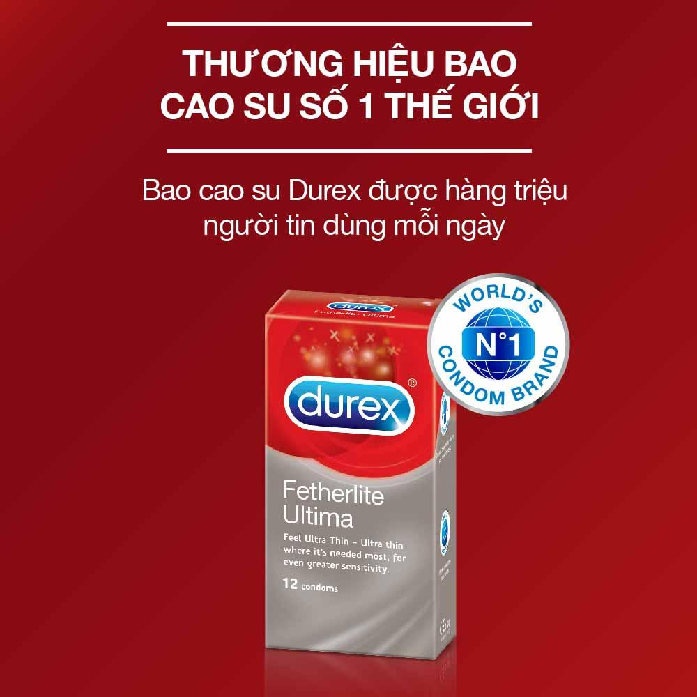 Bao cao su siêu mỏng Durex Fether Ultima NEW , bcs siêu mỏng chống xuất tinh sớm