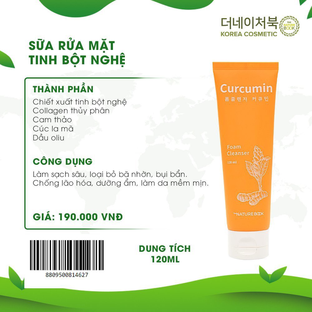 Sữa rửa mặt tinh bột nghệ Foam Cleanser Curcumin
