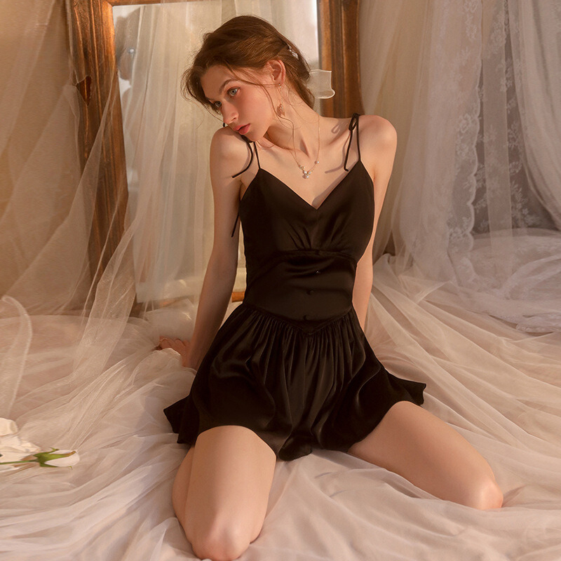 [HÀNG MỚI VỀ] Váy Ngủ Lụa Satin Hai Dây Honey Wear Đầm Ngủ Lụa A106