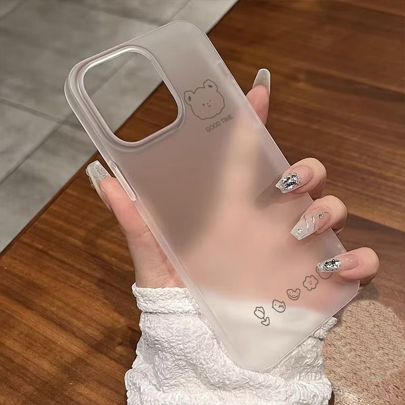 Clear Phone Case With White Bear Head For Iphone Series_voghion.com