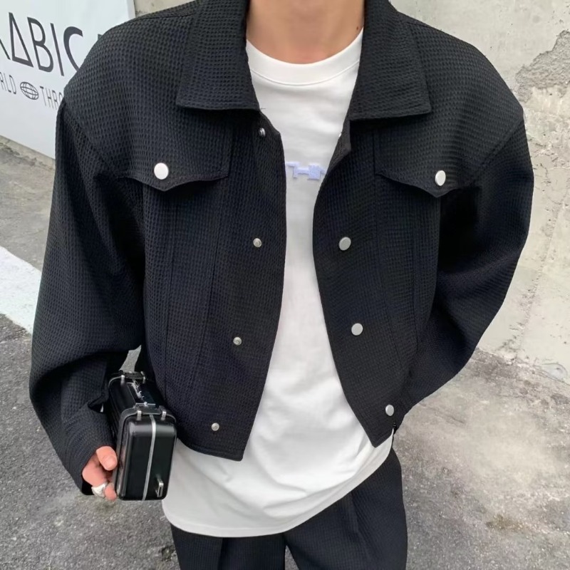 VUNC Men's simple long-sleeved jacket stylish and versatile jacket