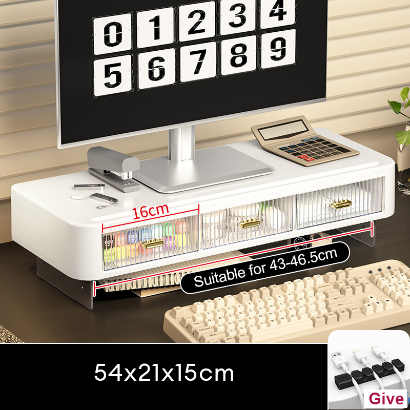 Desktop Computer Monitor, Elevated Office, Desktop Neck Protector, Screen Base, Bracket, Organizer, Storage Box, Lights