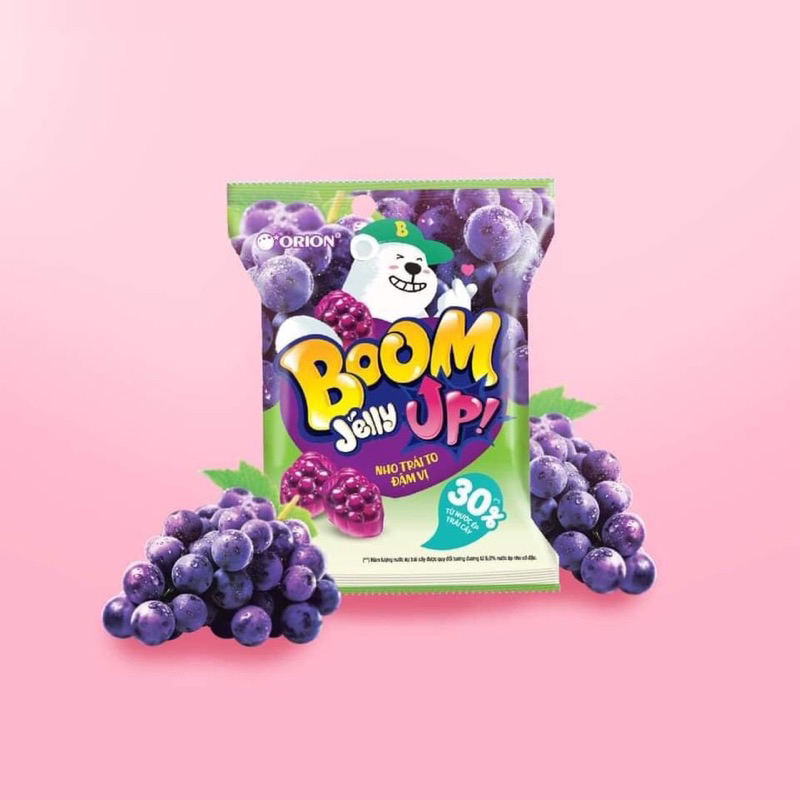 Kẹo Dẻo Boom Jelly gói 25g (Dâu, Nho, Đào)