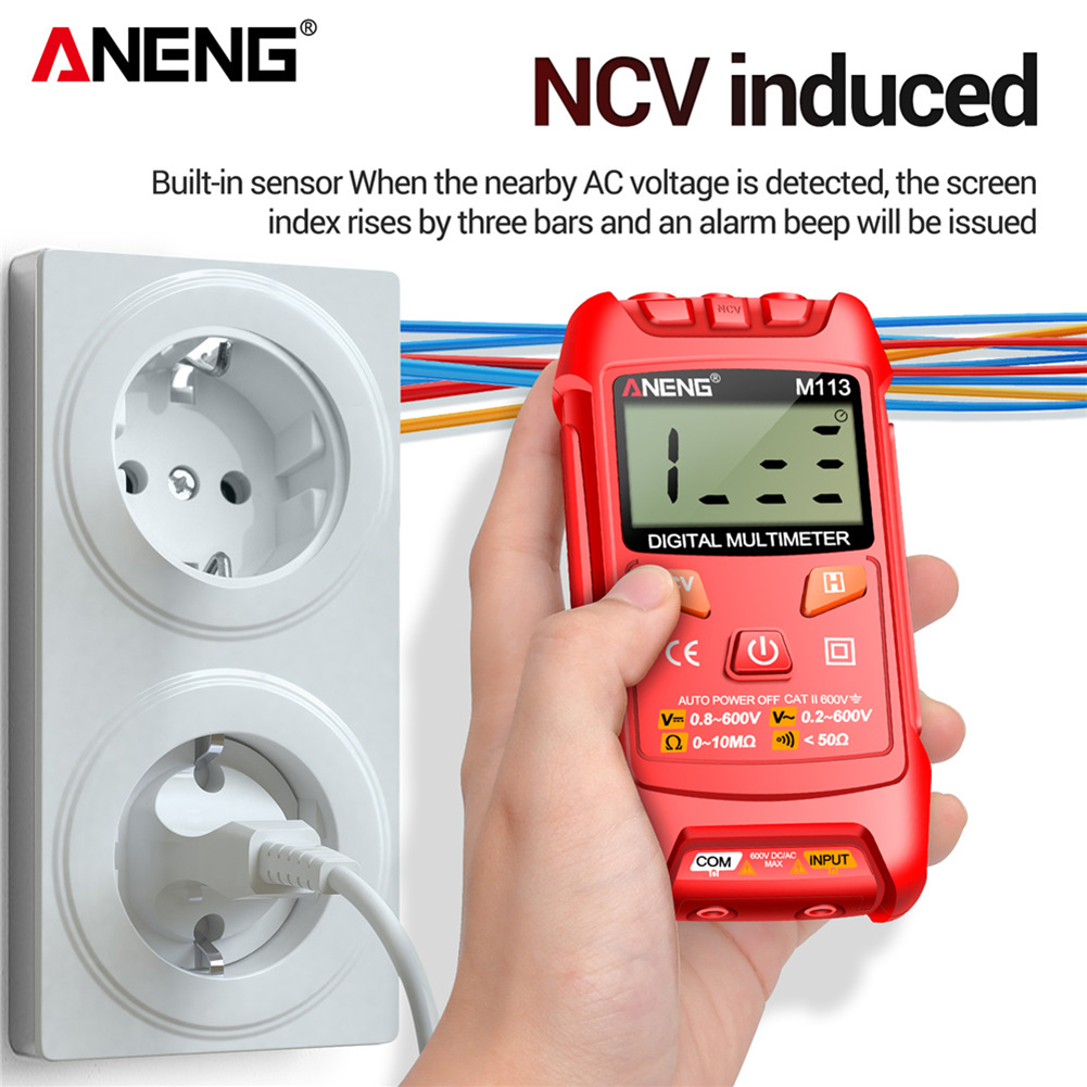 Máy đo vạn năng kĩ thuật số Mini Tester AC/DC Đồng hồ đo dòng điện điện áp LCD Điện áp kháng Meter với NCV 1999counts tự động điều chỉnh phạm vi
