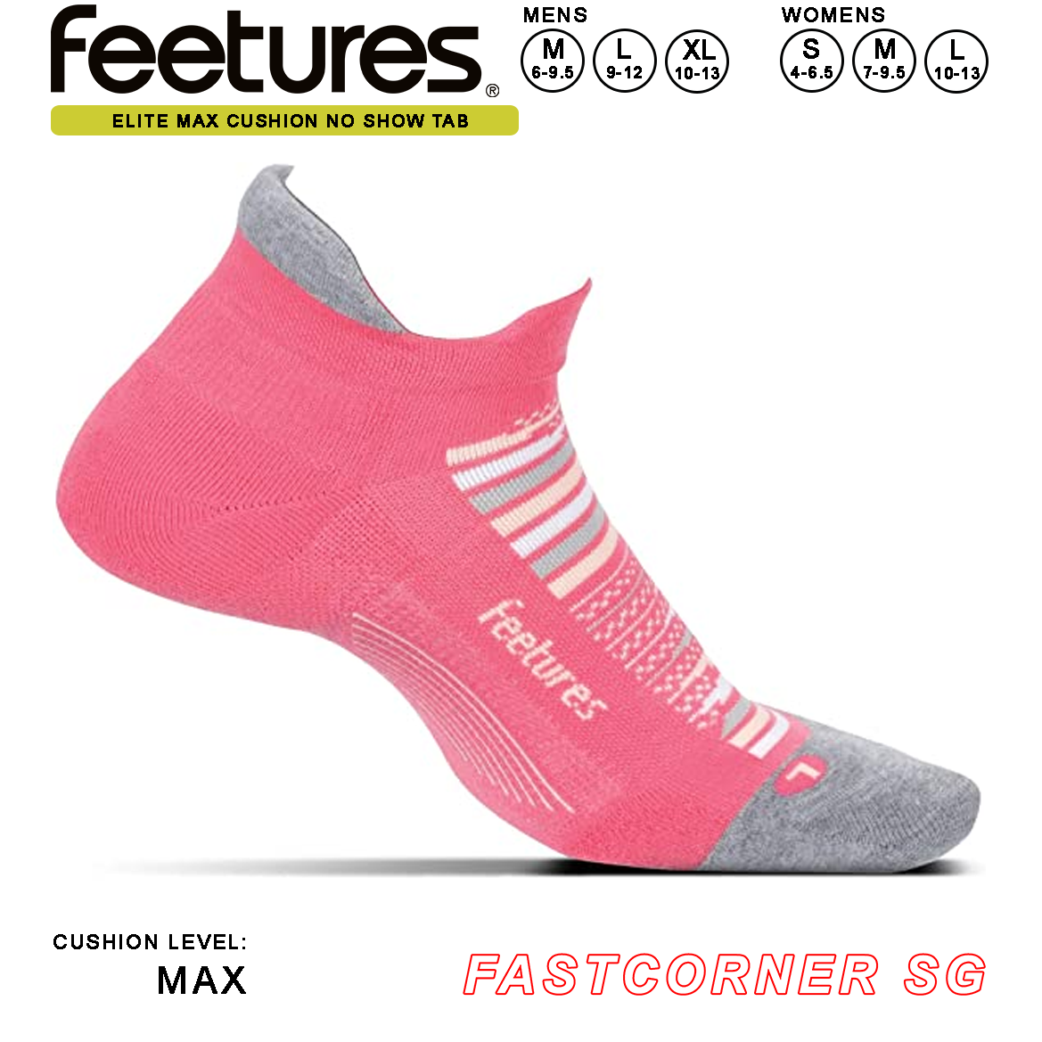 Feetures Elite Max Cushion No Show Tab 