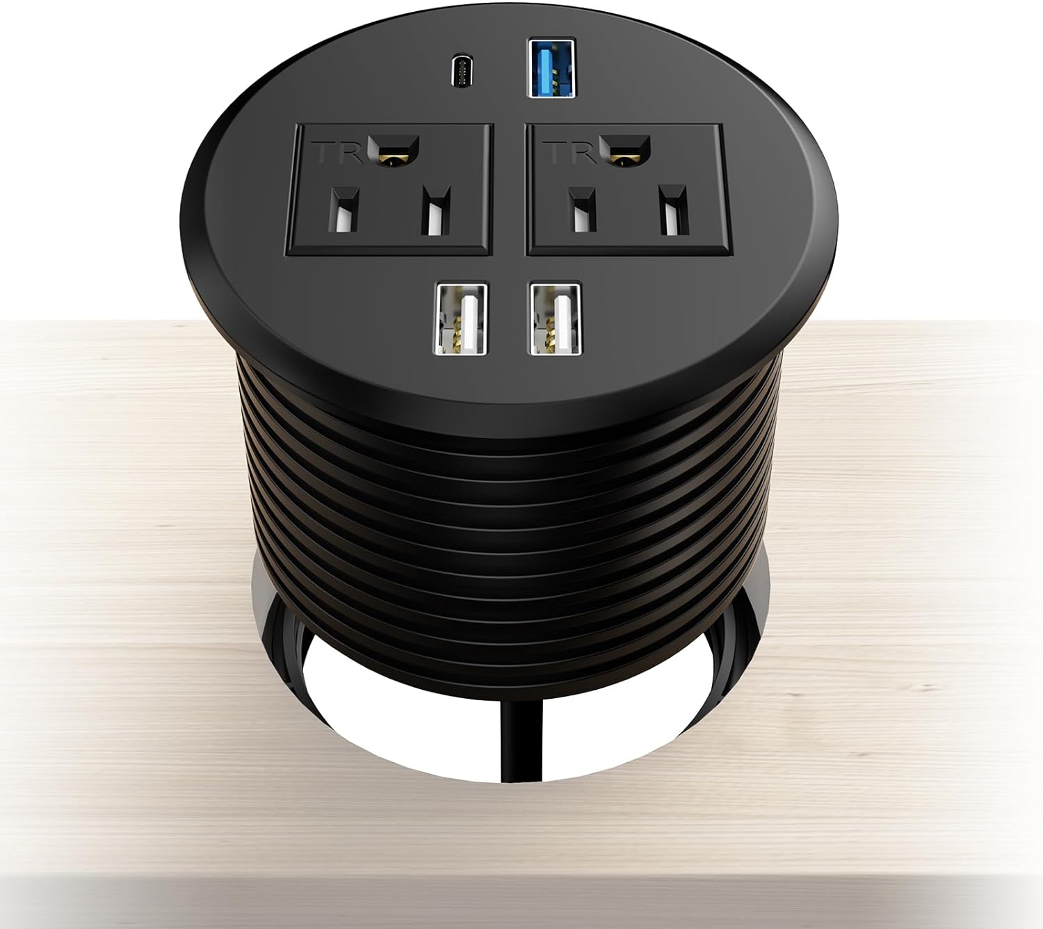 Desktop Power Grommet With Pd 20w Fast Charging Usb C Recessed Power Socket With 2 Ac Outlets 1799