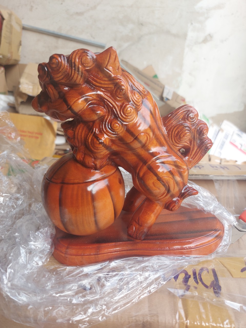 Gạt tàn gỗ xà cừ cao cấp vân đẹp - Cao 20cm