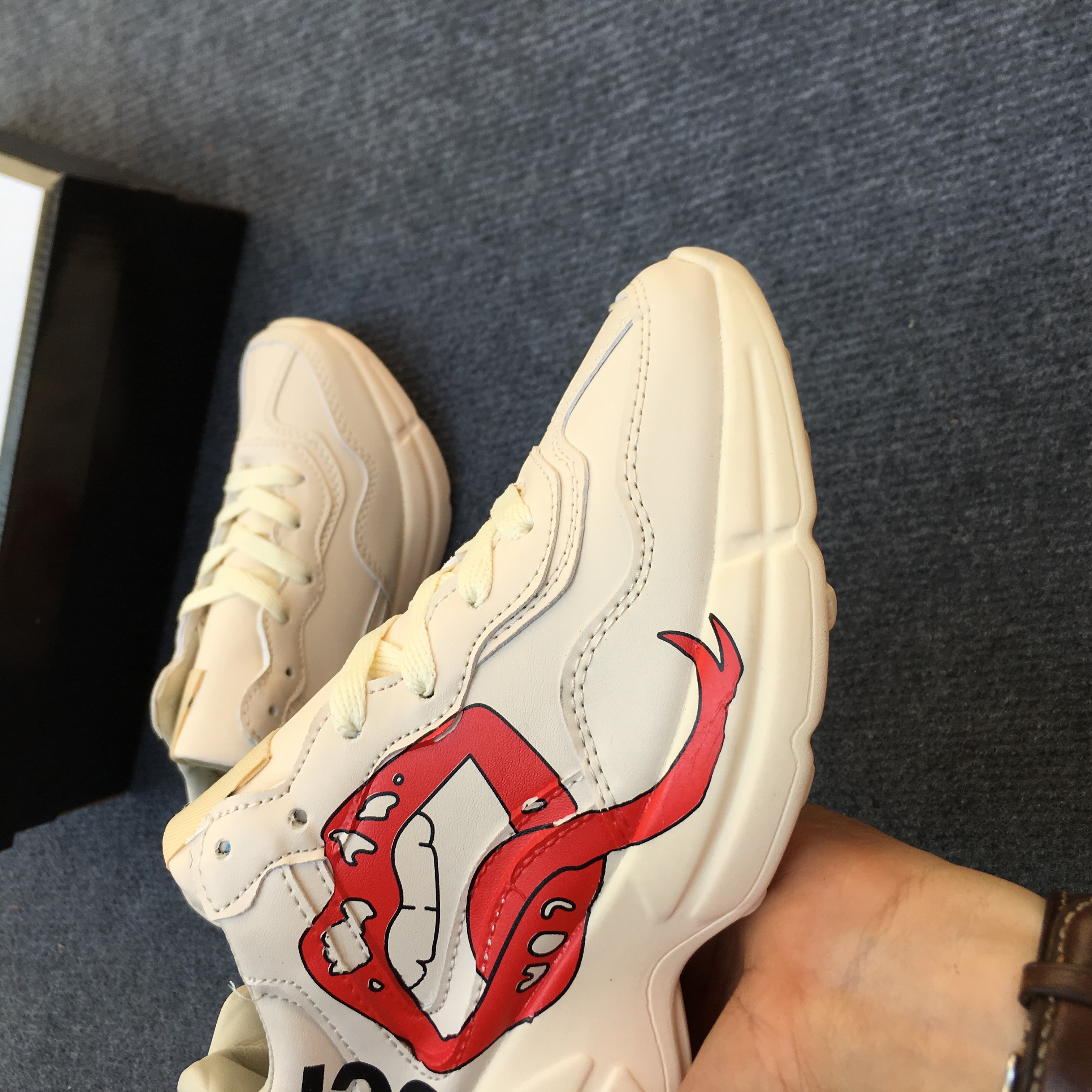 [Tặng kèm Hộp Tất Lọ Tẩy]giày gucci chunky môi thể thao nam nữ