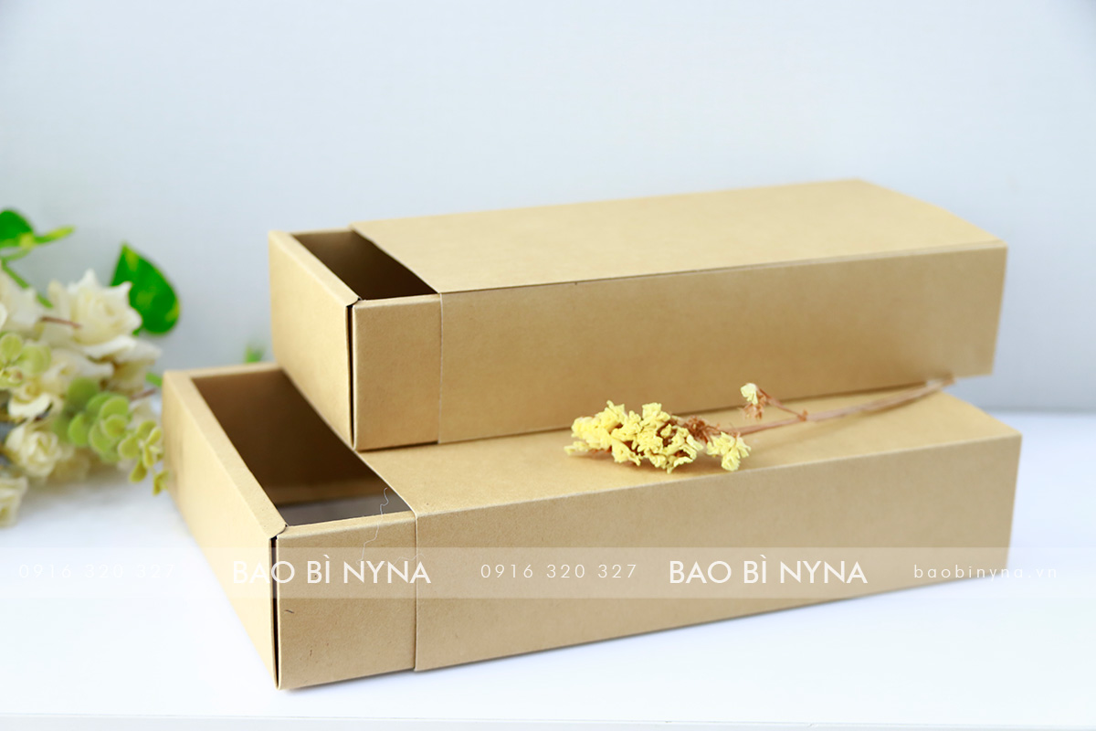 Hộp kéo Giấy Kraft - 22x16x5cm
