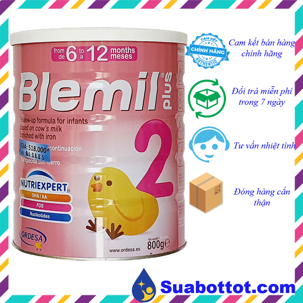 Sữa Blemil Plus 2 800g trẻ từ 6-12 tháng