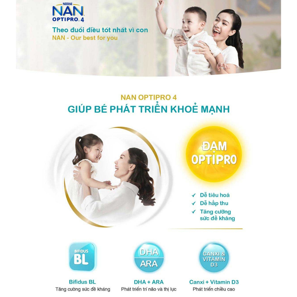 Sữa Nan Optipro 4 1.6kg, HMO (2-6 tuổi)