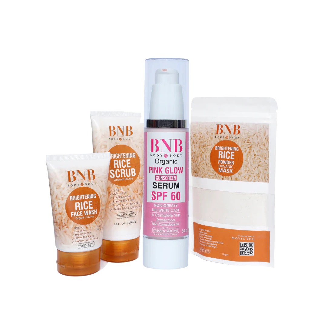 BNB Opulent Glow Bundle (Rice Extract Kit + Pink Glow SPF60) | Daraz.pk