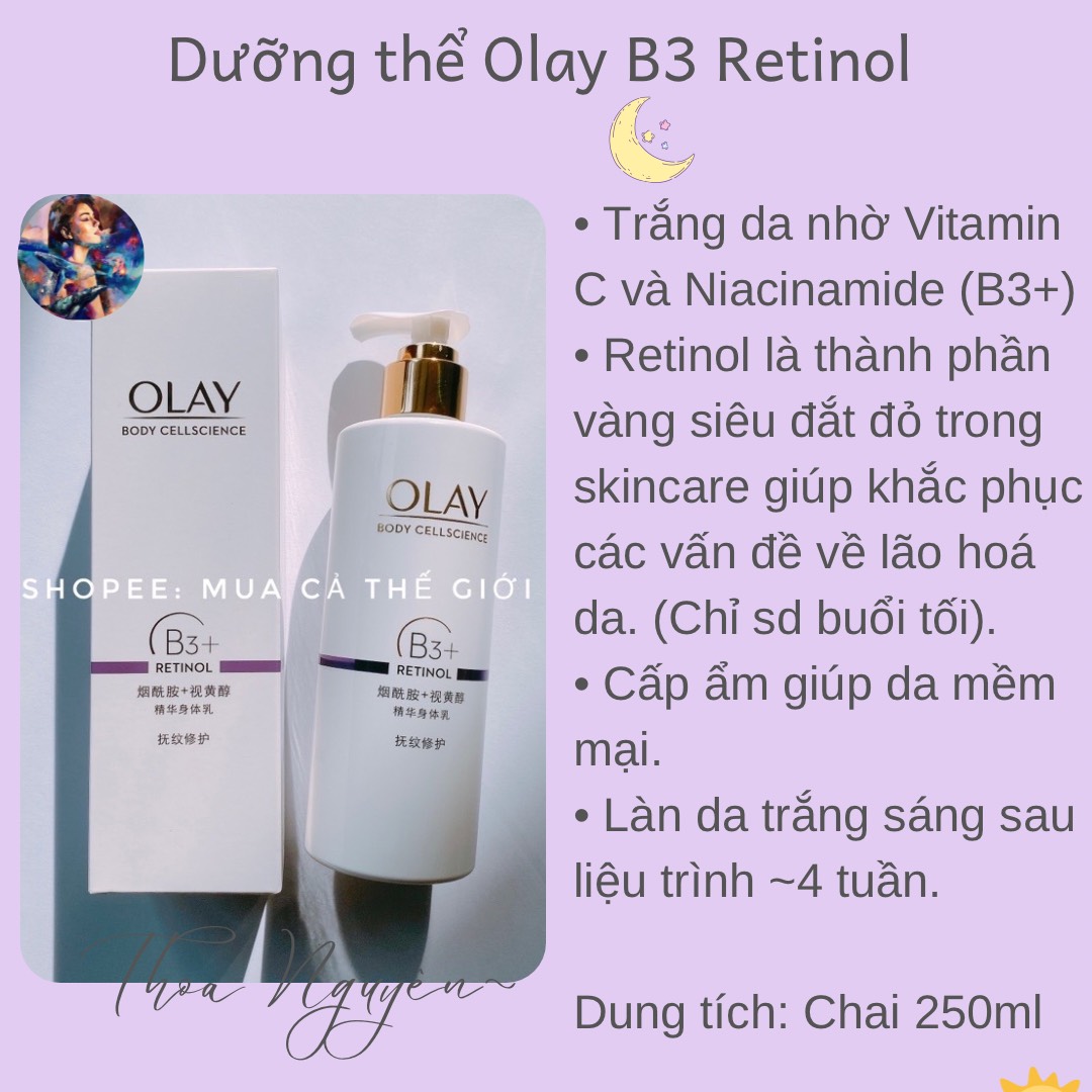 [GIẢM 5% ĐƠN 129K]Dưỡng thể Olay B3 Retinol dưỡng ẩm trắng da và chống lão hóa da