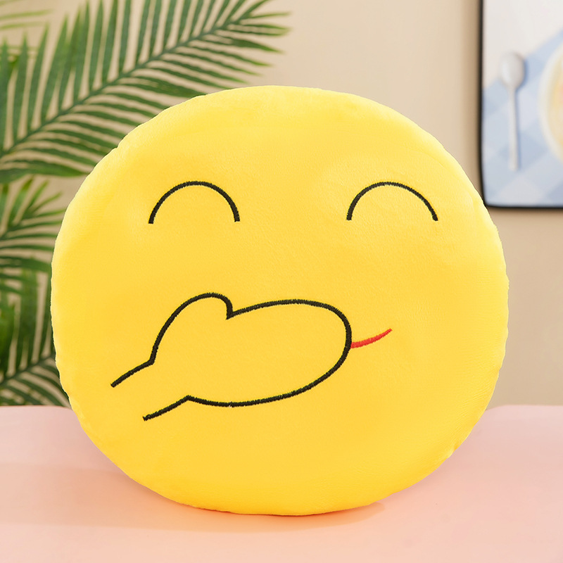 QQ emoji hand warmer pillow doll can be inserted emoji spoof emoji doll plush toy can add logo. 
