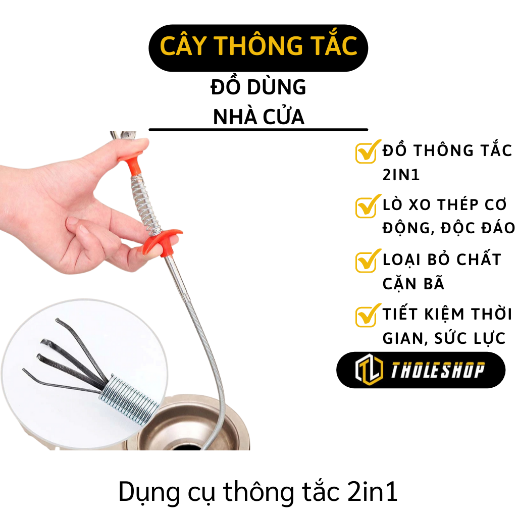 Dụng cụ thông tắc cống - Dây thông tắc bồn cầu chậu rửa mặt - Dụng Cụ Gắp Rác Thông Minh️ - Dây Gắp Rác Thông Cống