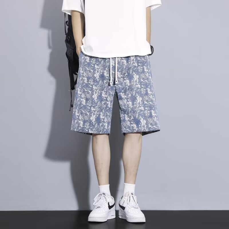 KYUSHUAD drapey salt pants for male students-high-end design- elastic waist-three-quarter shorts