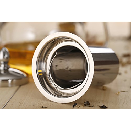 Hiware 1000ml Glass Teapot with Removable Infuser, Stovetop Safe Tea Kettle, Blooming and Loose