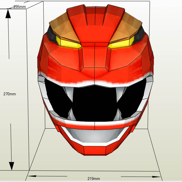 Mô hình giấy Super Sentai Mũ gao đỏ (đội được) Gaored Helmet (Hyakujuu Sentai Gaoranger/Siêu nhân Gao)