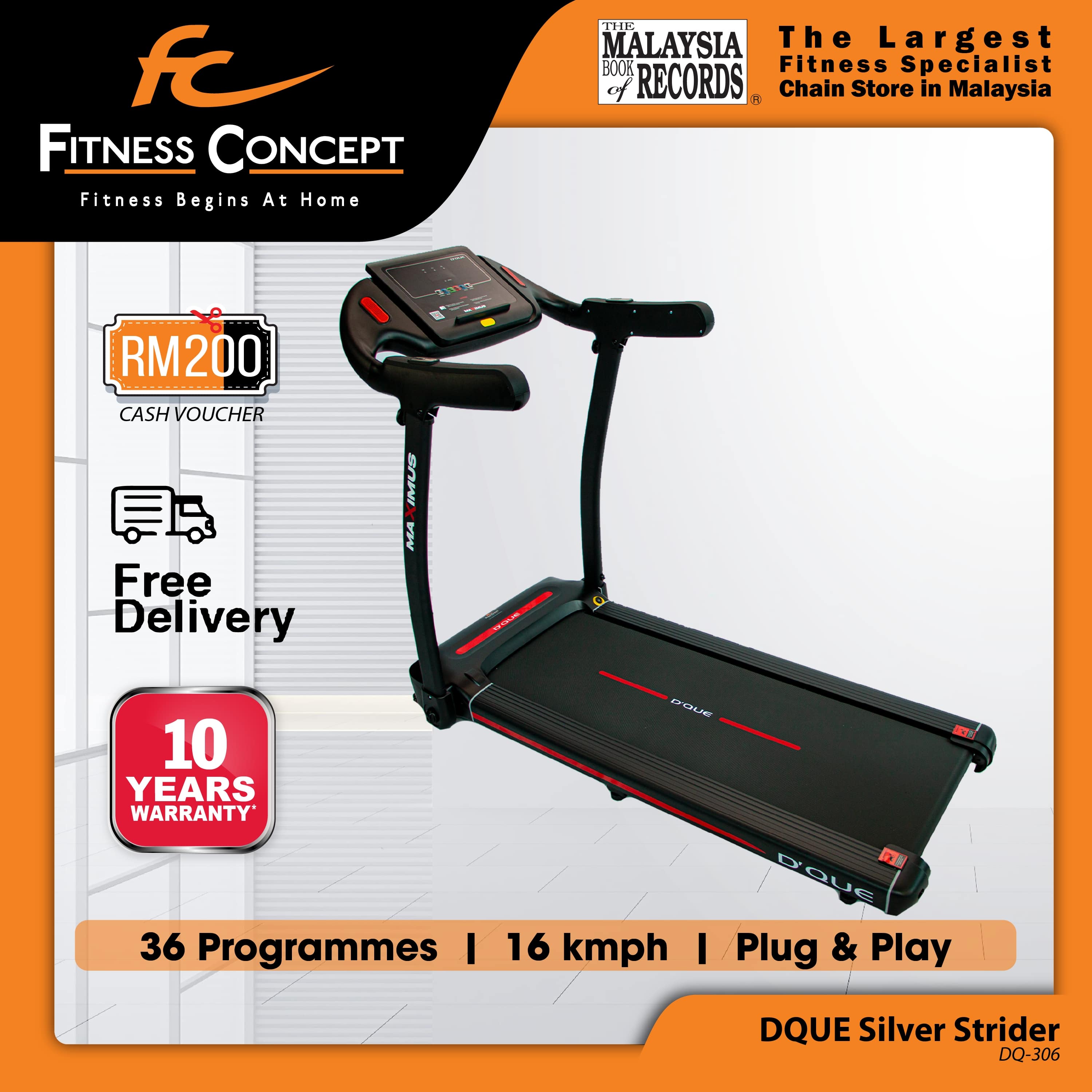 Fitness Concept DQUE Maximus Treadmill Lazada