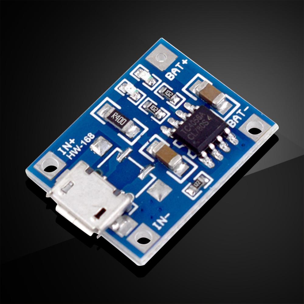 Lithium Battery Charger Module 1A Portable Battery Charger Panel DC4.5-5.5V with Indicator Light for Lithium Batteries