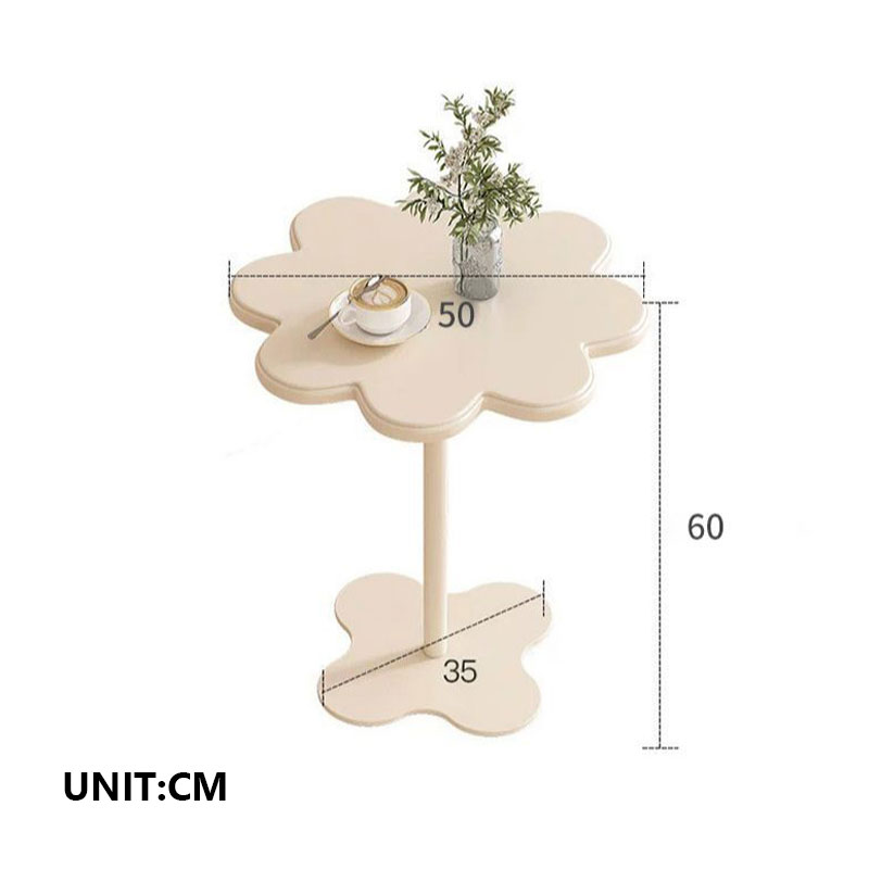Cream-style sofa side table, white mobile coffee table, mini balcony, wrought iron small table, light luxury corner, creative side table