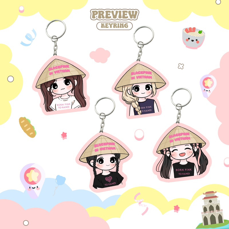 Standee và Keyring BlackPink Nón Lá