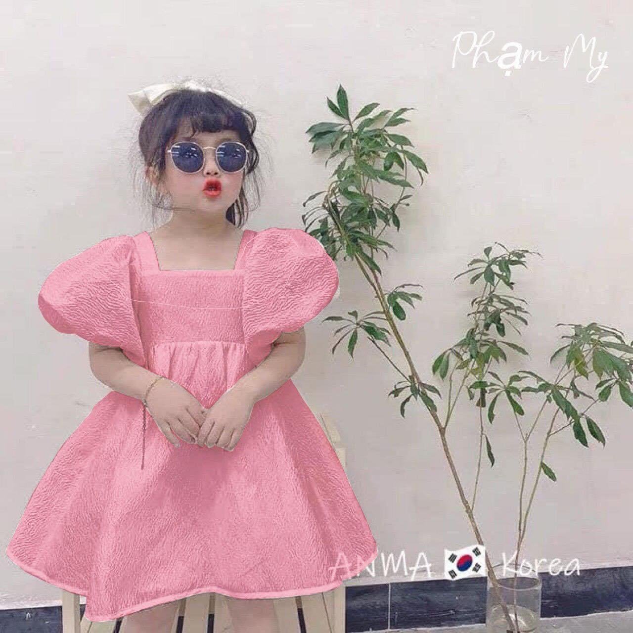 Váy ren công chúa đáng yêu mùa hè cho bé gái từ 8-20kg