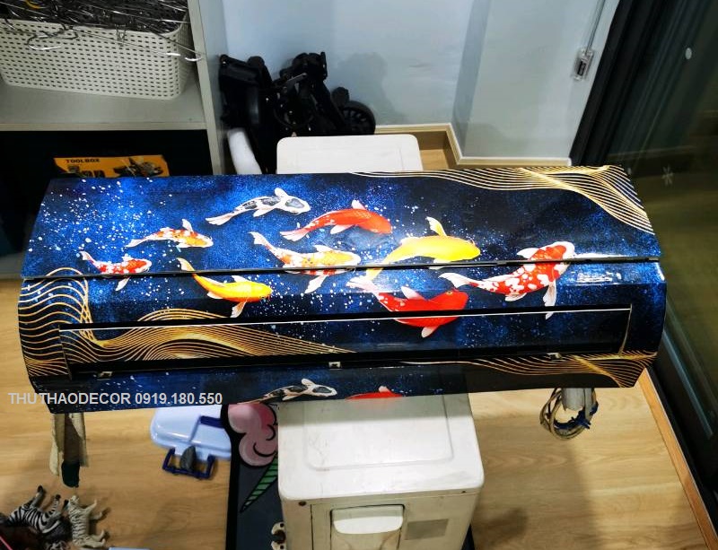 [HCM]Giấy Decal Dán Tủ Lạnh Phong Thủy CÁ KOI HOÀNG GIA - THUTHAODECOR