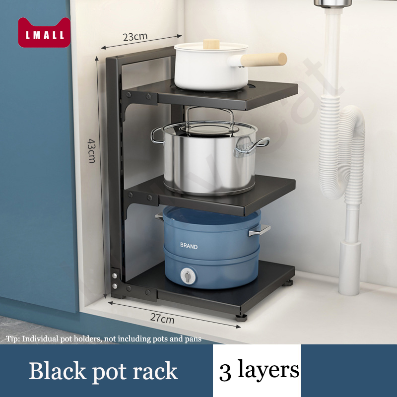 Adjustable Pot Rack Organizer Pot Pan Organiser Stainless Steel Rack