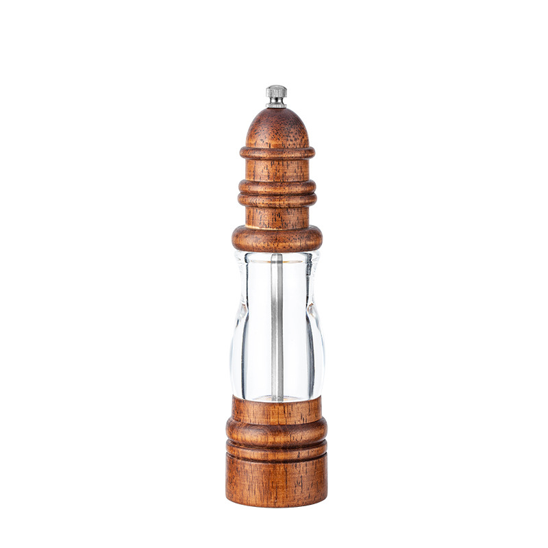 Fresh Pepper Grinder Household Manual Crushed Sea Salt Sichuan Pepper Pepper Powder Grinder Solid Wood Lighthouse Pepper Grinder