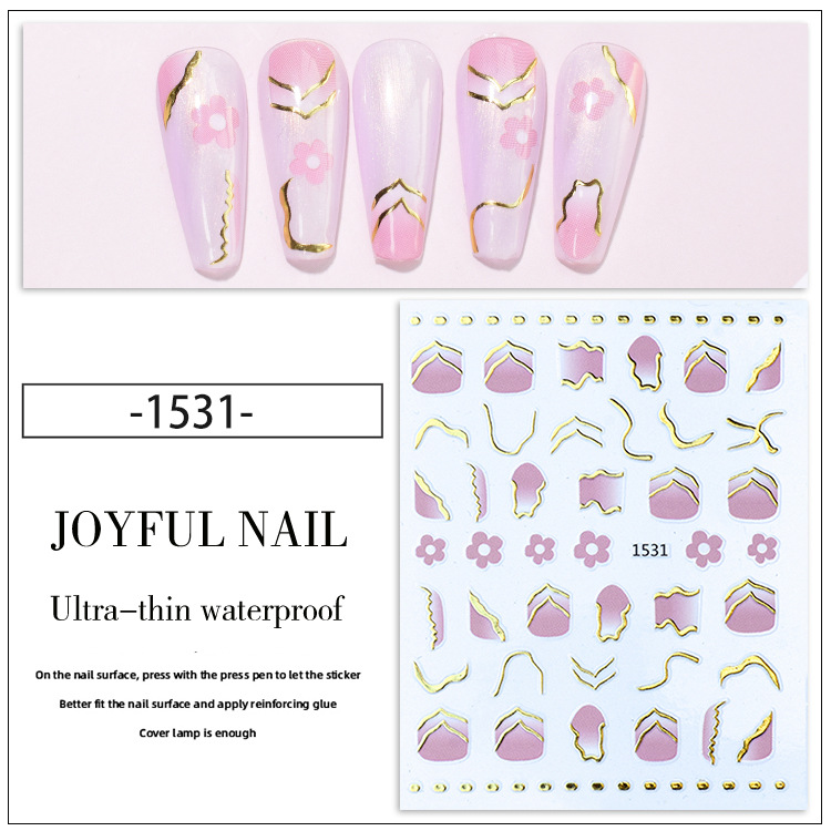 Sticker Nails 3D | Họa Tiết Bronzing Caro | Hình Dán Móng