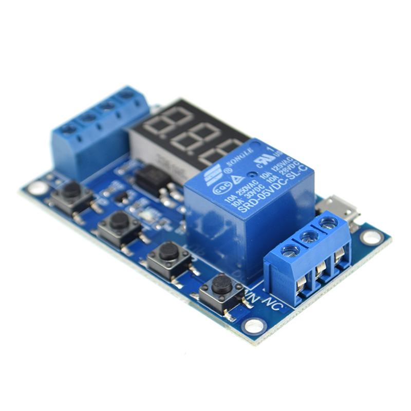 Dc 6V-30V 1 kênh 5V Mô-đun Rơle độ trễ thời gian mô-đun Rơle kích hoạt Off/On chuyển đổi thời gian chu kỳ 999 phút cho Arduino bảng Rơle