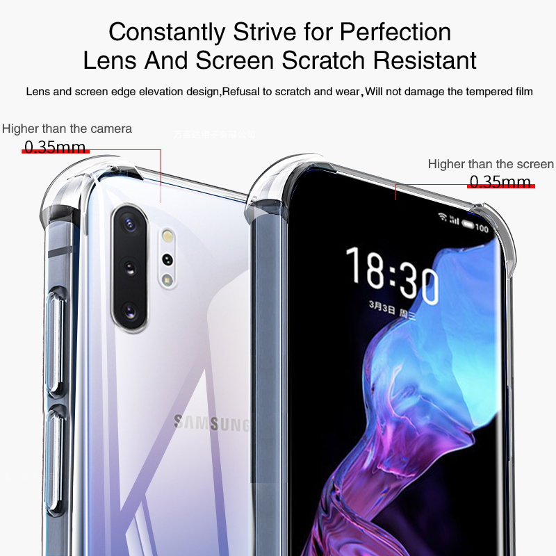 Soft Phone Case for Samsung Galaxy Note10 Note 10 Plus Lite 10Plus 10Lite Pro 5G Clear Silicone Original Back Cover