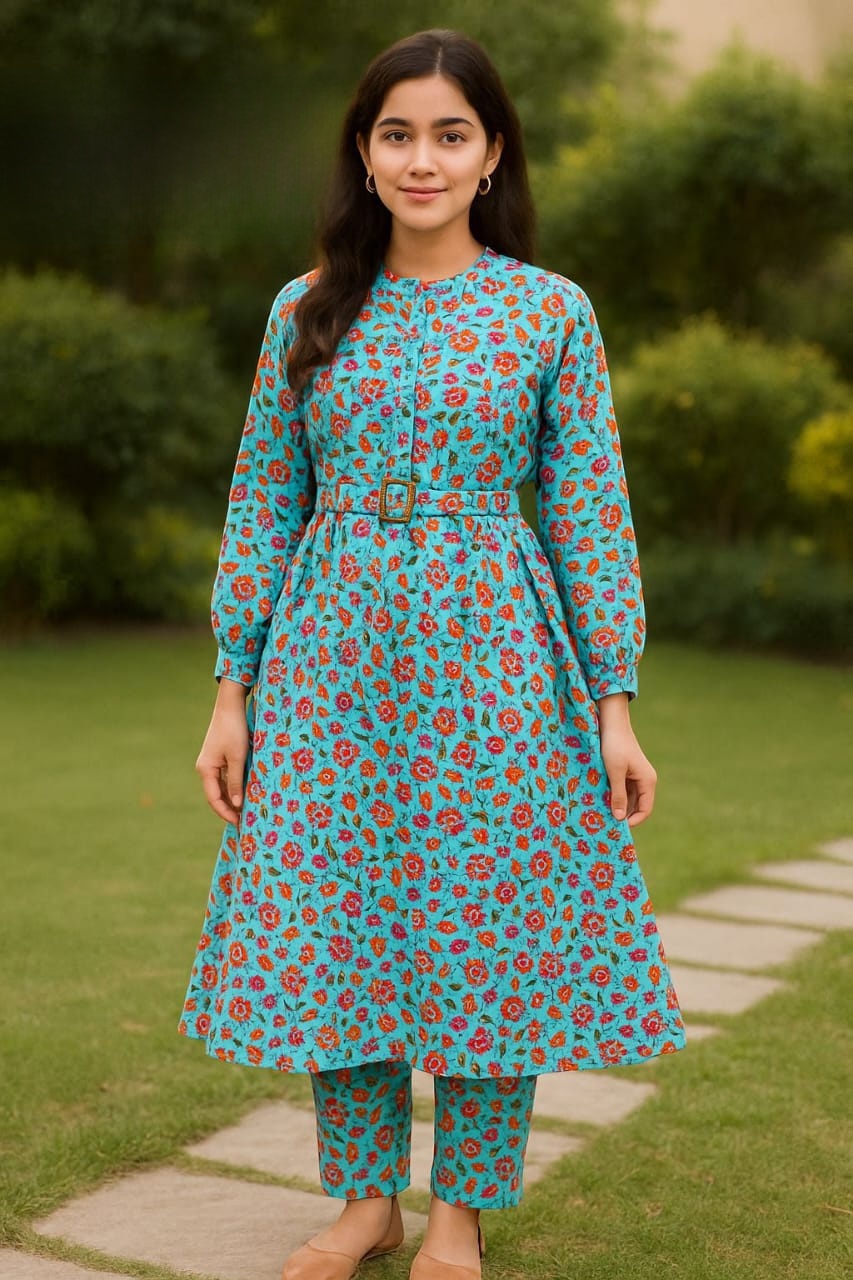 Zebaish Stitched Printed 3PC Maxi Dress for Women Stylish Long Dress