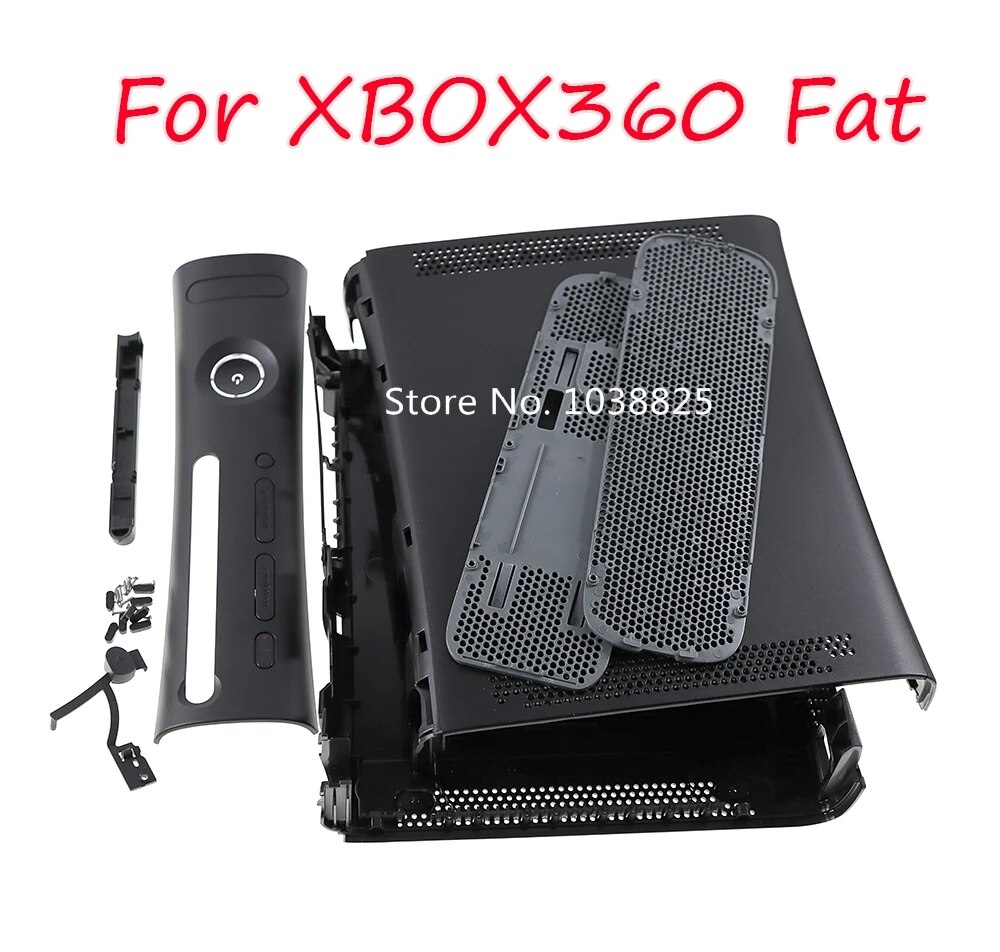 【Free Returns】 Black White Full Set Housing Case with Buttons for Xbox360 Fat Console Protection