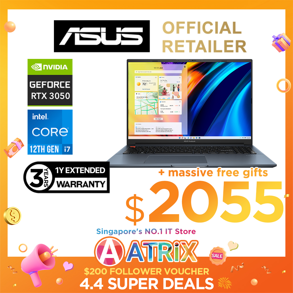 【Same Day Delivery】ASUS Vivobook Pro 16 K6602ZC-MX033W | 16.0" OLED (3200x2000) 120Hz | Intel Core i7-12650H | NVIDIA GeForce RTX 3050 | 16GB DDR4 | 1TB SSD | Win11 home | 2Y ASUS Warranty.303000