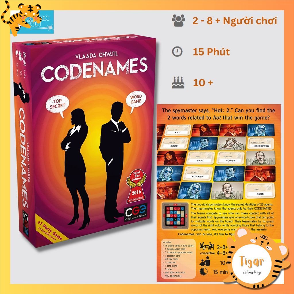 Boardgame Codenames - Codenames Picture Words Duet Deep Under Cover