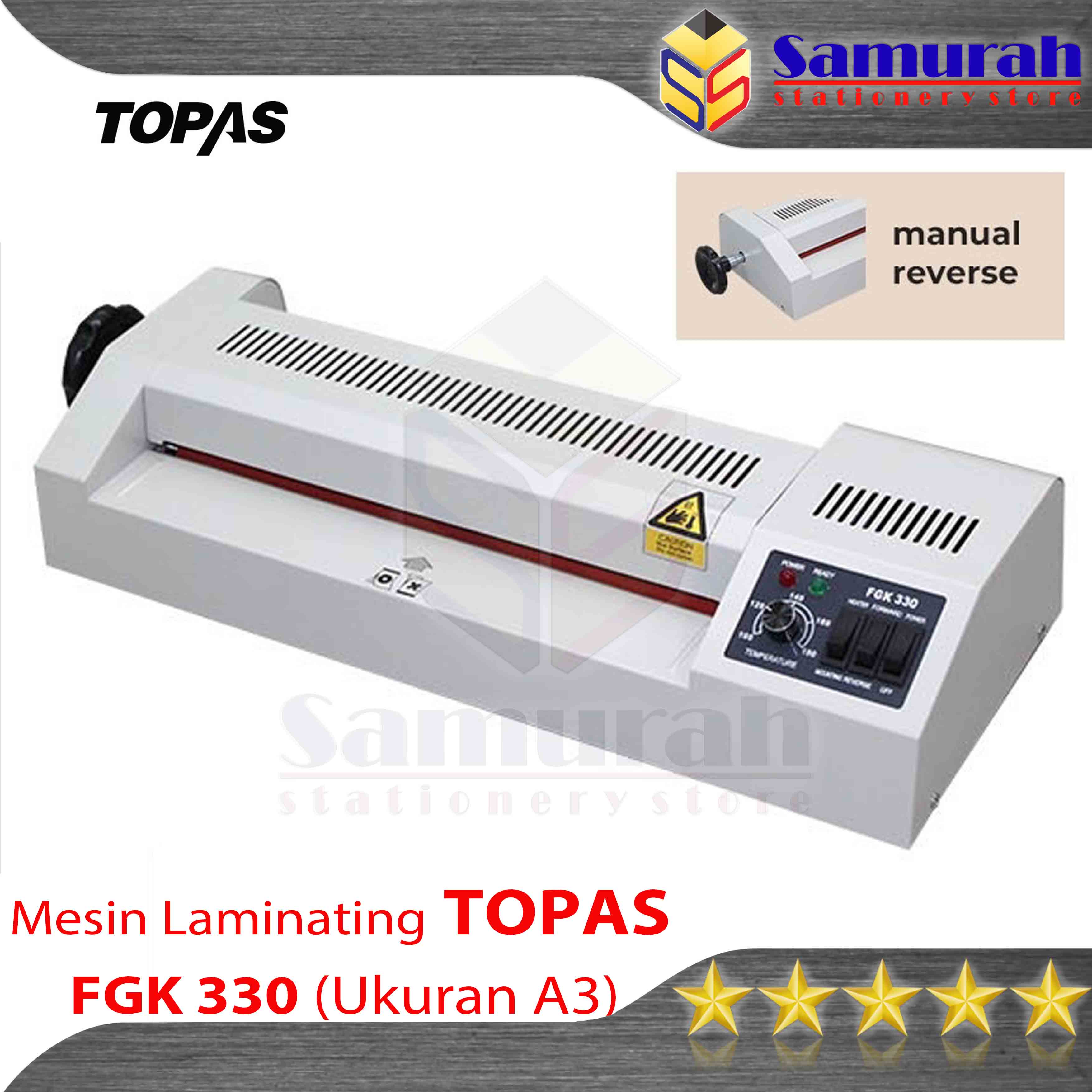 Mesin Laminating Topaz FGK 330 dingin dan panas / Laminator Hot & Cold