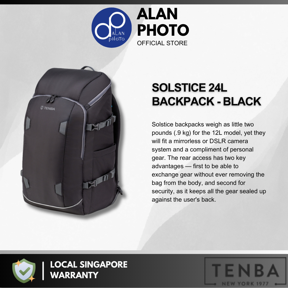 Tenba SOLSTICE 12L 20L 24L BACKPACK Camera Bag Tsa Backpack