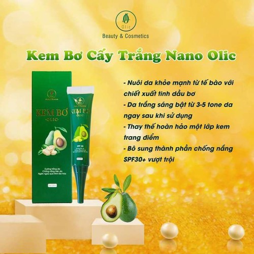 Kem bơ Olic dưỡng da và cấy trắng nano - 20ml