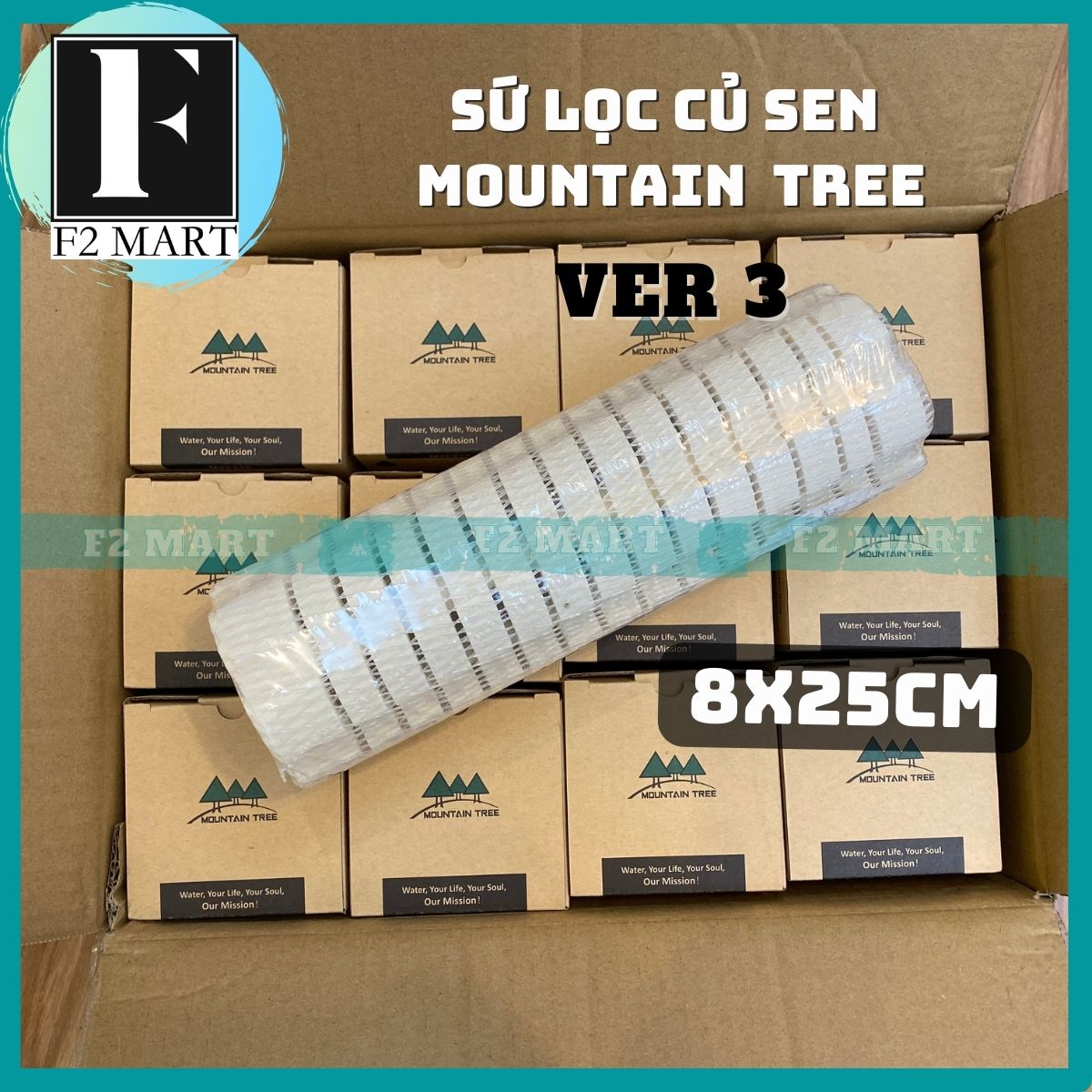 Sứ lọc củ sen Mountain Tree Thế Hệ 3 - Sứ xoắn Mountain Tree thế hệ 3 - Vật liệu lọc bể cá cao cấp 8x25cm