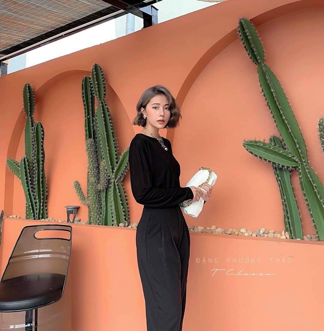 Quần tây công sở nữ, quần baggy lưng cao